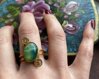 Exquisite Jade Ring- Adjustable Ring- Middle Eastern Ring-Middle Eastern Jewellery-Best Gift for loved ones