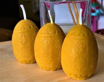 Easter candle  3 pcs natural beeswax candle Pure Beeswax Candle for Easter decoration