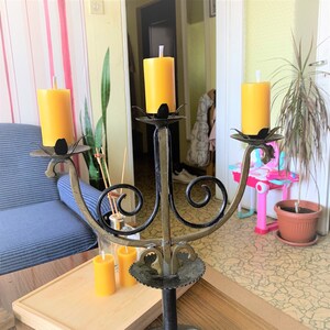 Pure beeswax Natural beeswax candles pillar candle 5 pcs hand cast