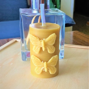 Pure beeswax Natural beeswax candle with butterfly Handmade candle  Candle for home decoration