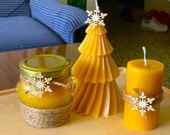 Christmas candle set of Christmas candles natural beeswax candles Christmas decoration