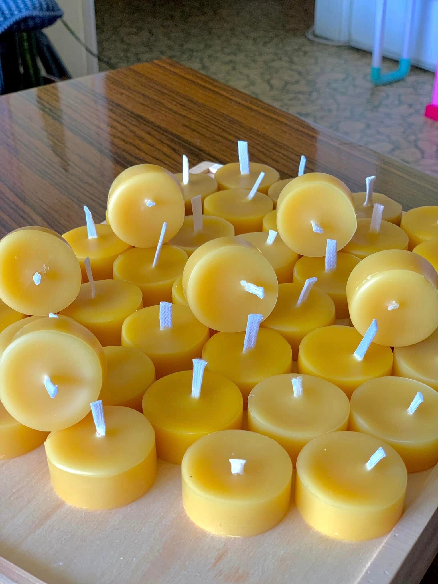 Beeswax Tea Candle Natural Beeswax Candles Handmade Tea Lights 21 Pcs