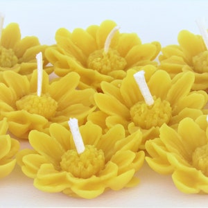 Pure beeswax Tealight 6 Sweet flower Beeswax  Handmade Candles for Saint Valentine  Beeswax Candles Set