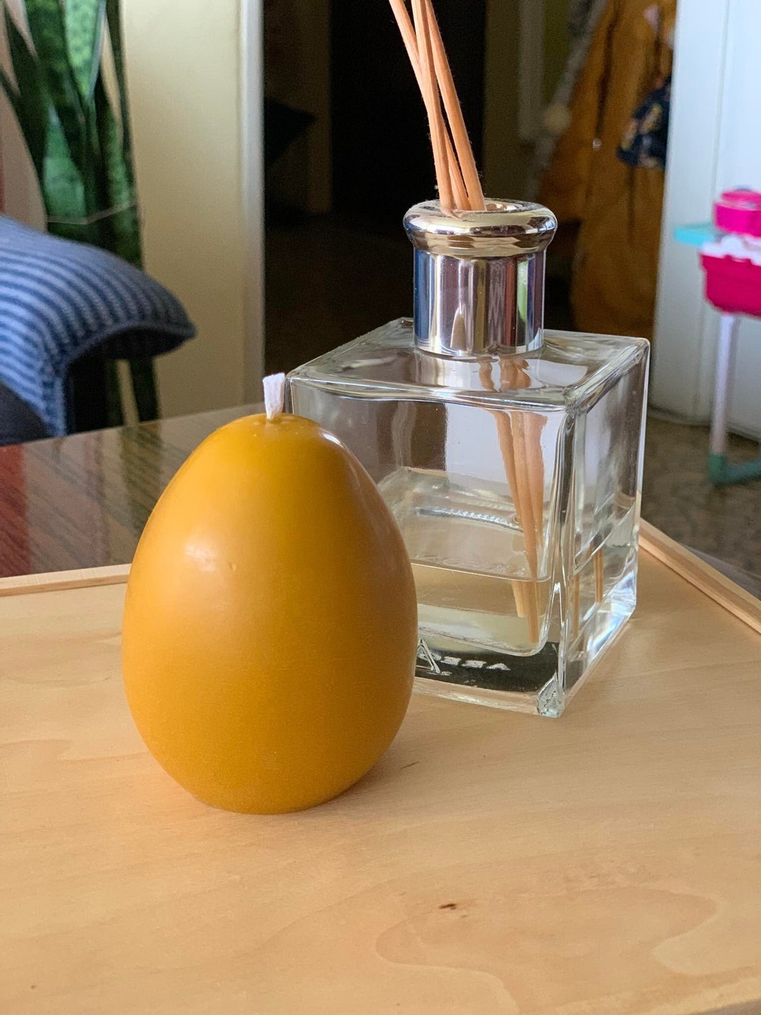 Pure Beeswax Egg Candle Natural Beeswax Easter Candle Hand Poured