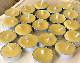 Beeswax tea candle 21 pcs beeswax tea light Natural beeswax tea candles Natural beeswax candles Handmade tea lights