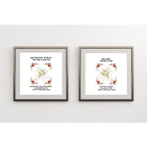 Printable Hail Mary Prayer Digital Print, Hail Mary Prayer Print, Catholic Wall Art, Christian Art, Catholic Hail , Blessed Virgin Mary
