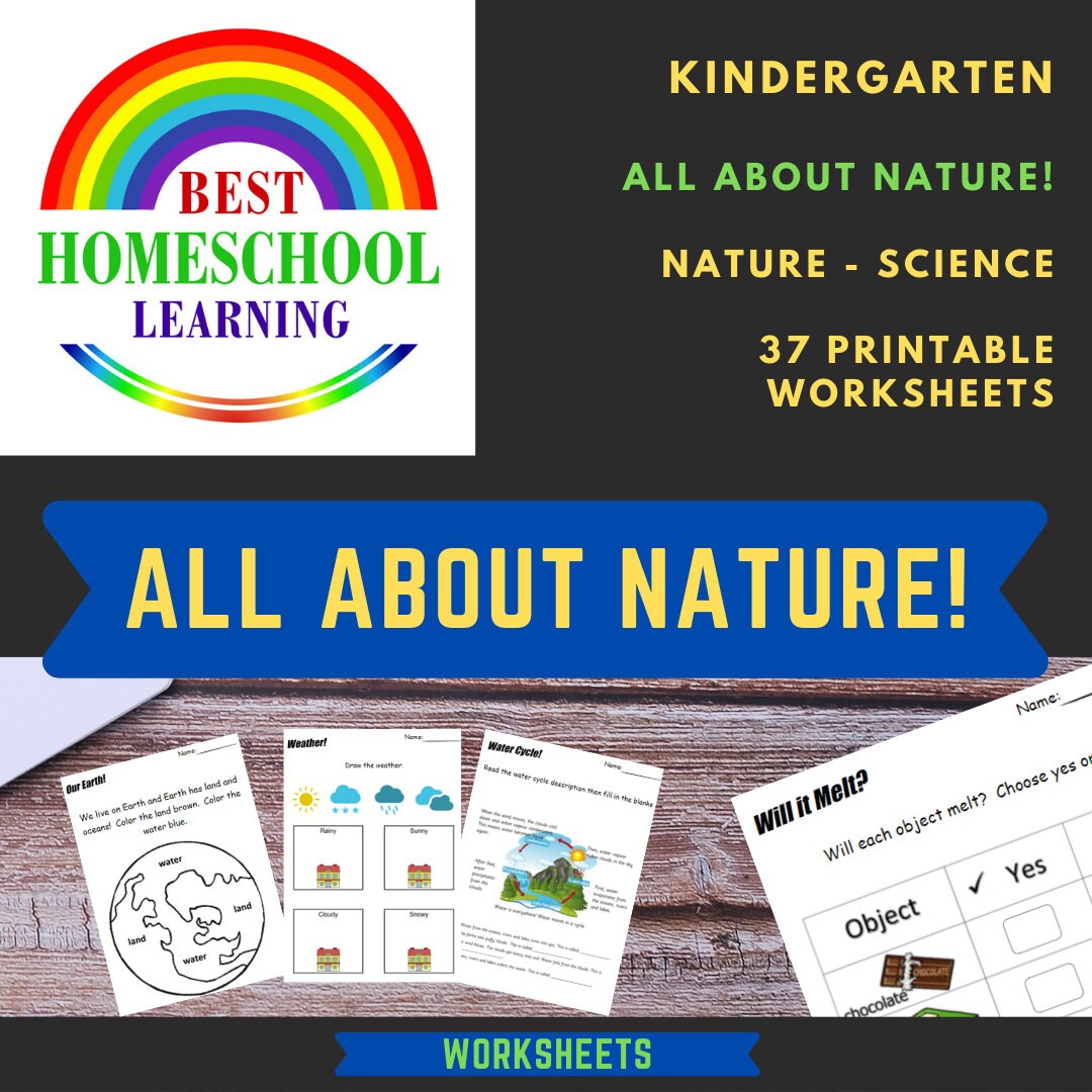 all about nature printable science exercises 37 etsy