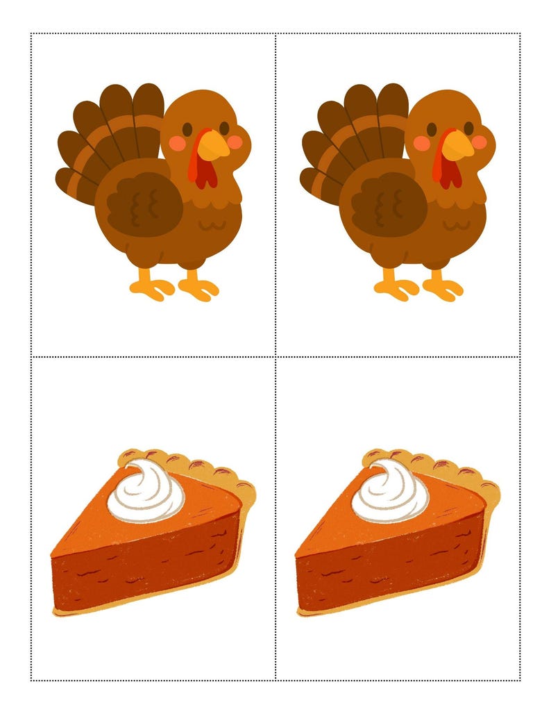 Thanksgiving Memory Match Game | Printable Fall Activity (PDF) - Etsy ...