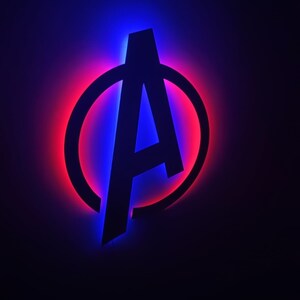 Avangers Metal Led Light , Avengers Logo Sign Led ,marvel Superhero ...