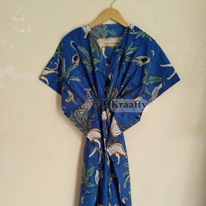 Cotton Kaftan, Indian Animal Print Kaftan, Long Caftan,Dress For to be Moms, Beach Cover up, Sleepwear, Indian Kaftan, Maxi Dress