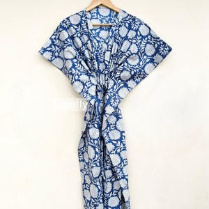 Cotton Kaftan, Indian Floral Kaftan, Long Caftan,Dress For to be Moms, Beach Cover up, Sleepwear, Indian Kaftan, Maxi Dress,Bikini Cover Up