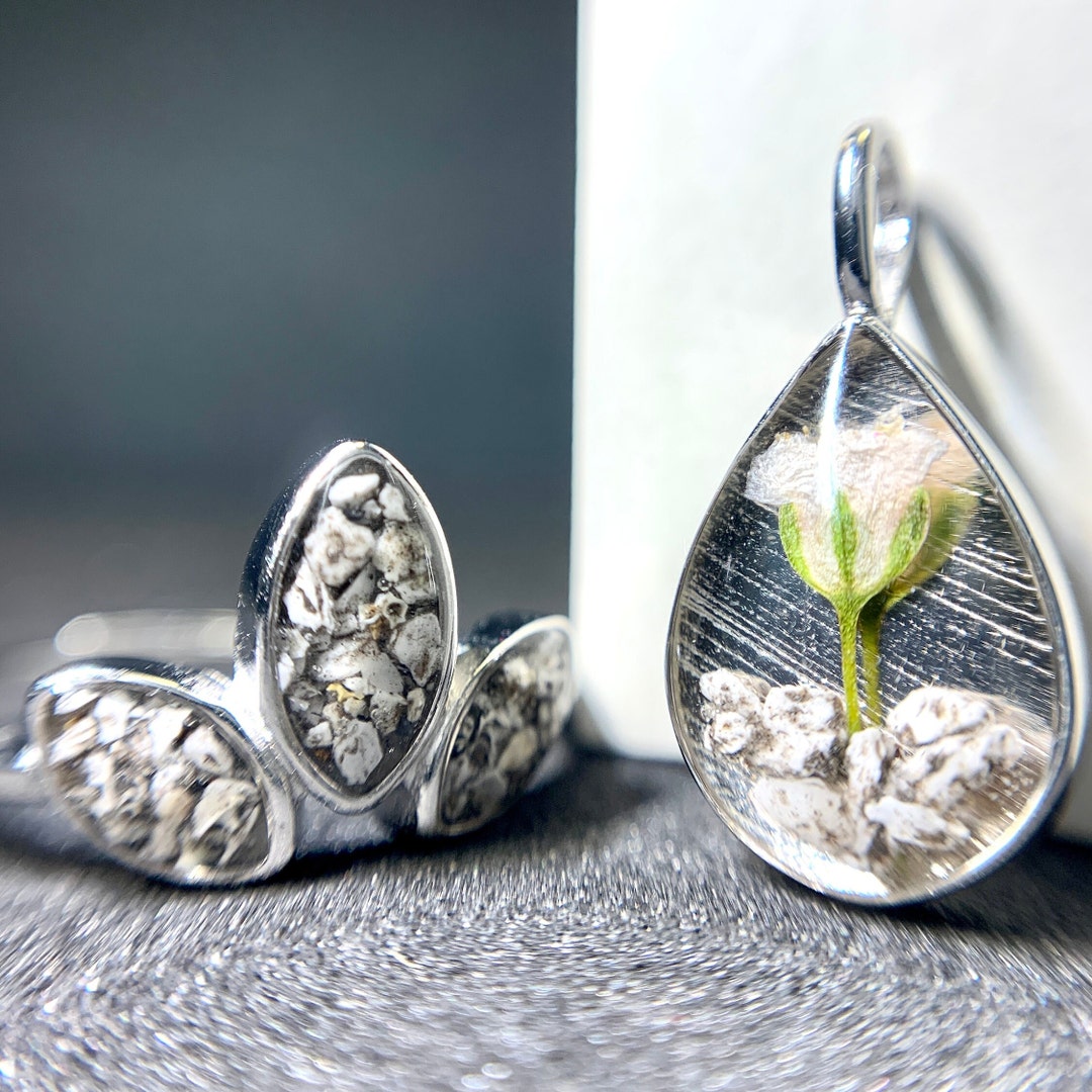 Ash Jewelry Set I Pendant and Ring Made of Silver - Etsy