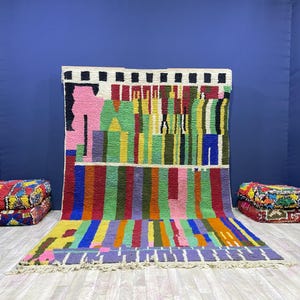 Boujaad Rug - multicolored handmade rug - Moroccan Berber Rug - colorful design - Large Area Rug