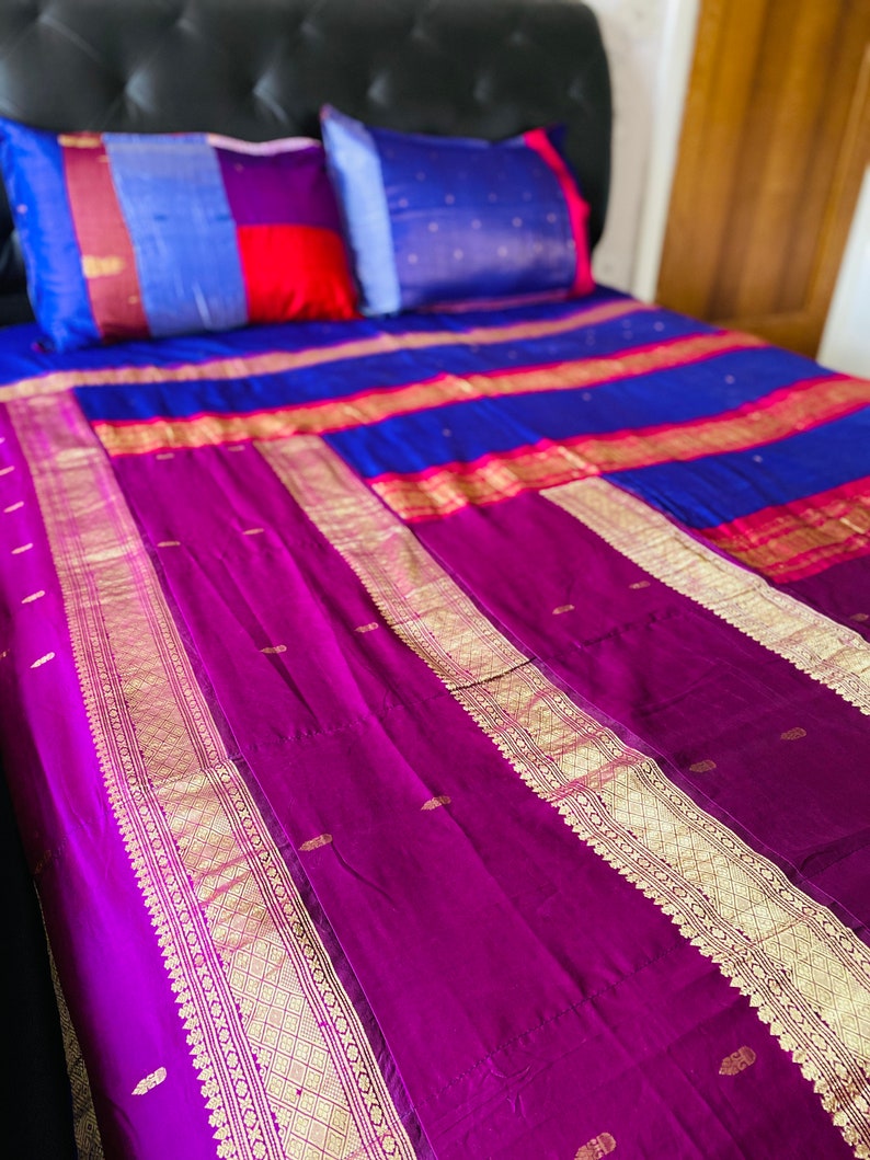 Silk Quilt With Two Pillow Covers, Bed Throw, Bed Cover, Sofa Decor