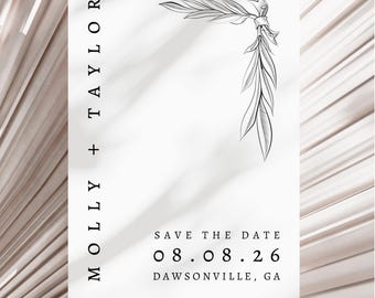 Modern Charm Save the Date Wedding Invitation | Digital Canva Template Download | Modern Flair + Timeless + Whimsical + Elegant 5x7