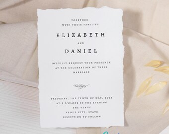 Minimalist Modern Wedding Invitation | Digital Canva Template Download | Clean + Vintage + Editorial + Elegant + Timeless + 5x7in