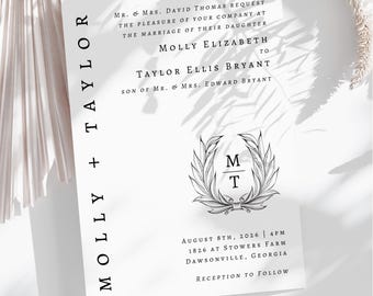 Modern Charm Wedding Invitation | Digital Canva Template Download | Modern Flair + Vintage + Timeless + Whimsical + Elegant 5x7