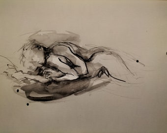 Original Erotische Aktzeichnung Abstrakt ("Sensual Sketchbook No.II")