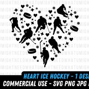 Heart Ice Hockey SVG | Ice Hockey svg | Hockey vector | Hockey player svg | Ice Hockey png | Hockey svg | Heart Ice Hockey png