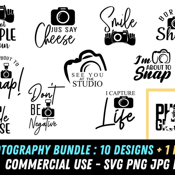 Photography Bundle SVG | Photography design bundle | Photography digital file | Photographer svg | Photography svg for pod | Photography svg