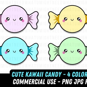 Cute Kawaii Candy design / Kawaii png / Love candies / Digital file / Cute kawaii clipart / Candy design png / uso commerciale / Cute jpg