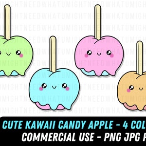 Cute Kawaii Candy apple design | Kawaii png | Candy apple | Digital file | Cute kawaii clipart | Candy design png | commercial use | Cute