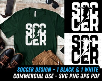 Soccer design SVG | Soccer png | Soccer player svg | Digital file | Soccer svg | Word Soccer svg | Soccer design | Silhouette | Cut File