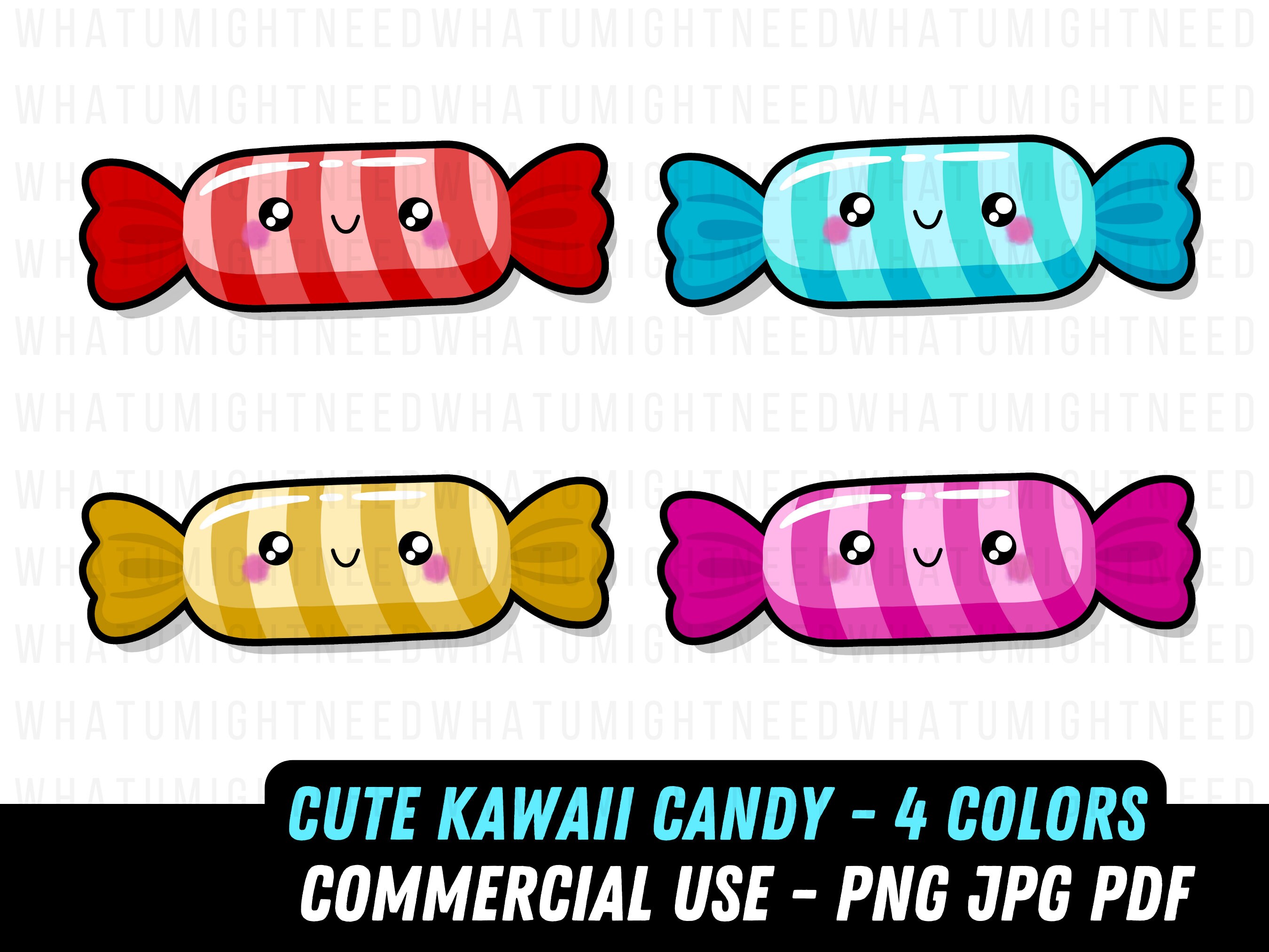 Cute Kawaii Printable Candy Clipart Commercial Use/ PNG Finland ...