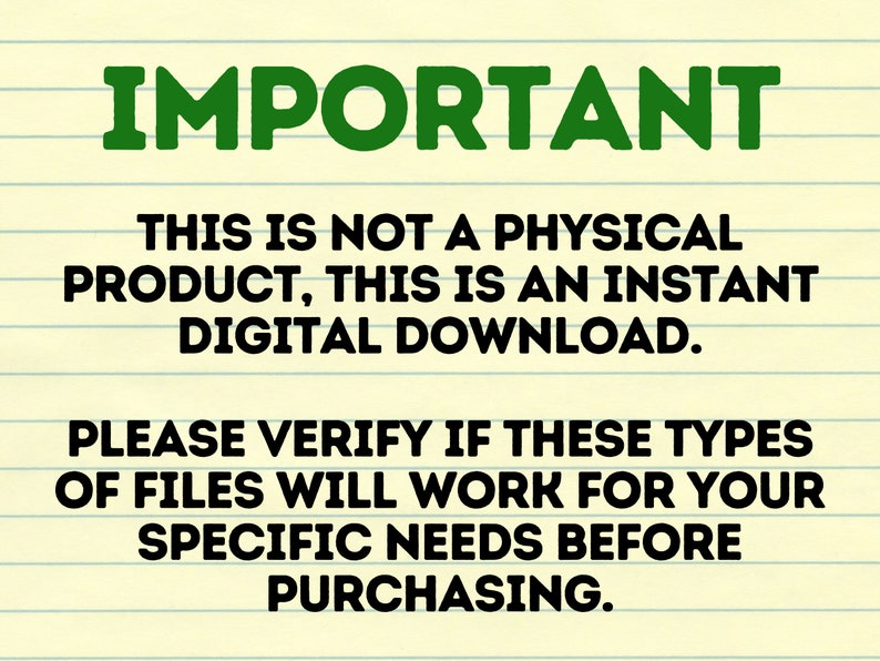 important note on the digital files