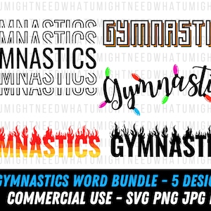 Word Gymnastics SVG | Gymnastics png | Digital file | Gymnastics design bundle | Gymnast svg Bundle | commercial use | Gymnastics svg