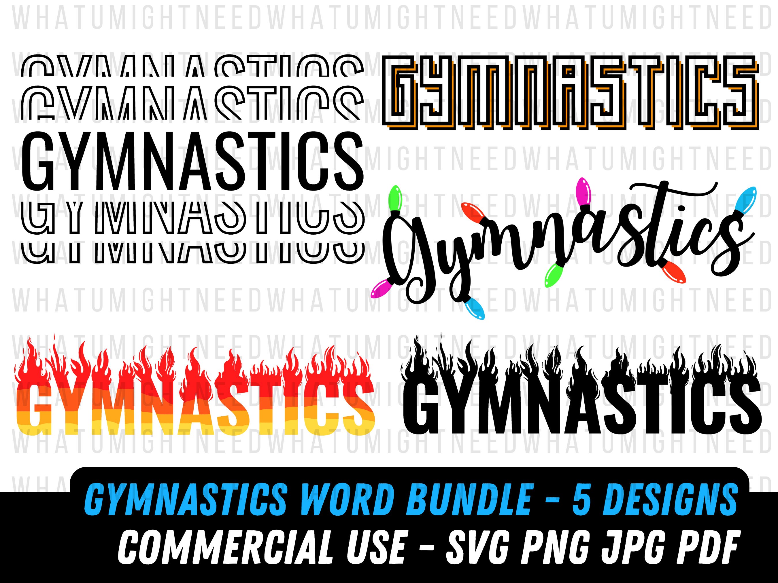 Word Gymnastics SVG Gymnastics Png Digital File Gymnastics Design