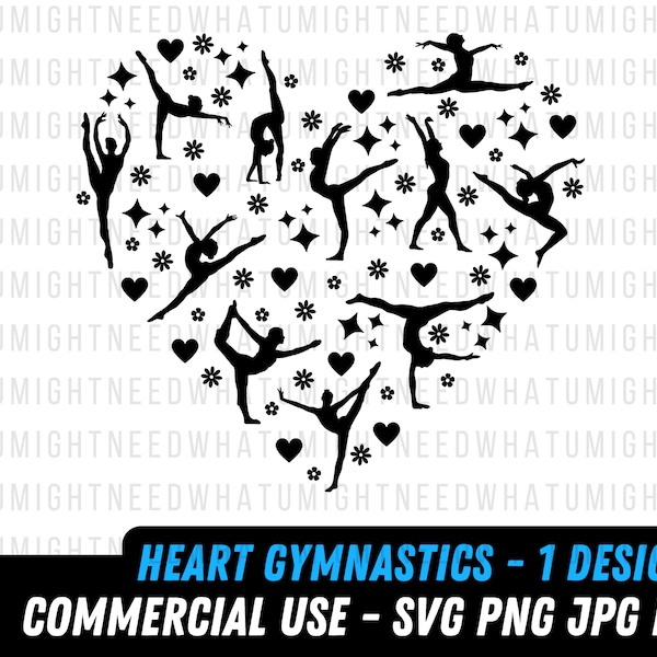 Herzgymnastik SVG | Gymnastik svg | Sport Vektor | Turnerin svg | Gymnastik png | Gym svg | Turnerin Silhouette | Herzgymnastik png