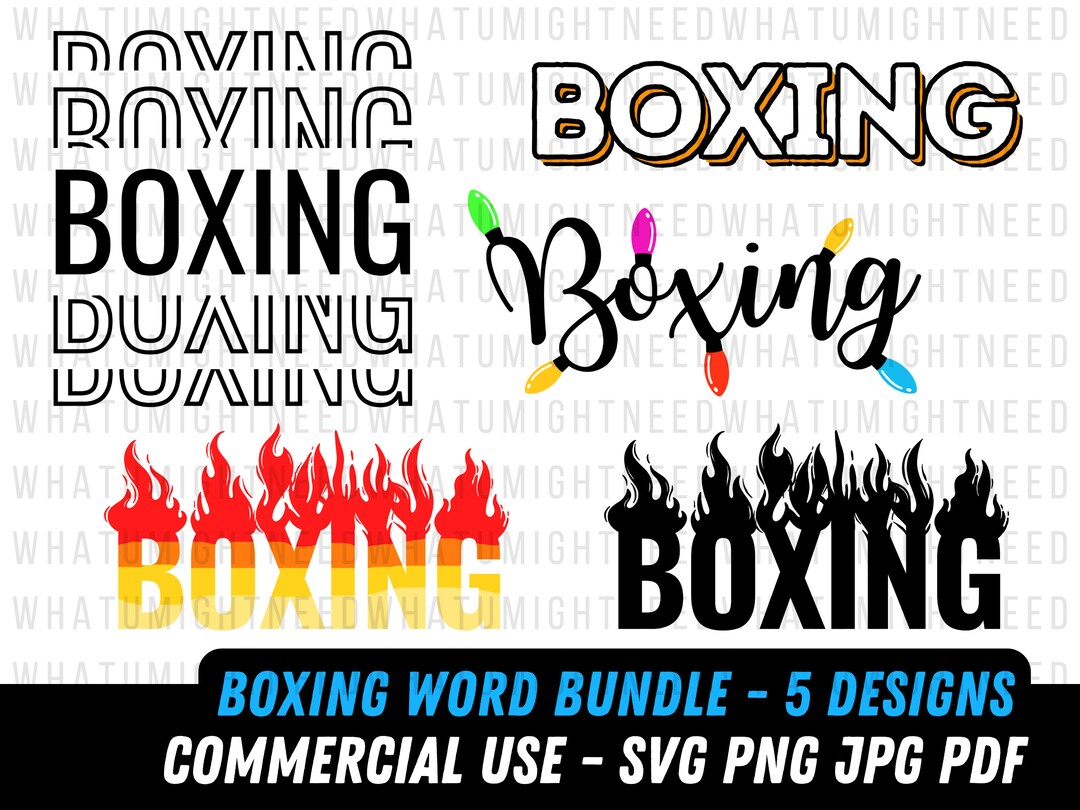Word Boxing SVG Boxing Png Digital File Boxer Design Boxer Svg Bundle