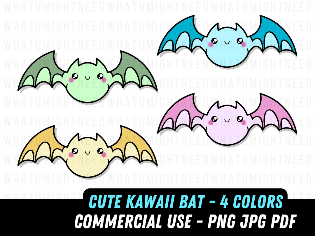 Cute Kawaii Bat Design Kawaii Png Kawaii Animals Digital File Cute