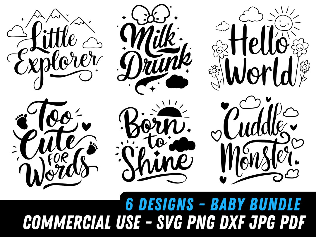 Baby Quotes SVG Bundle | Baby Sayings for Laser Cut | Baby Shower DXF ...