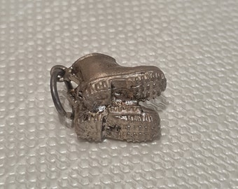 Vintage Silver Charm of a Pair of Boots 1970s