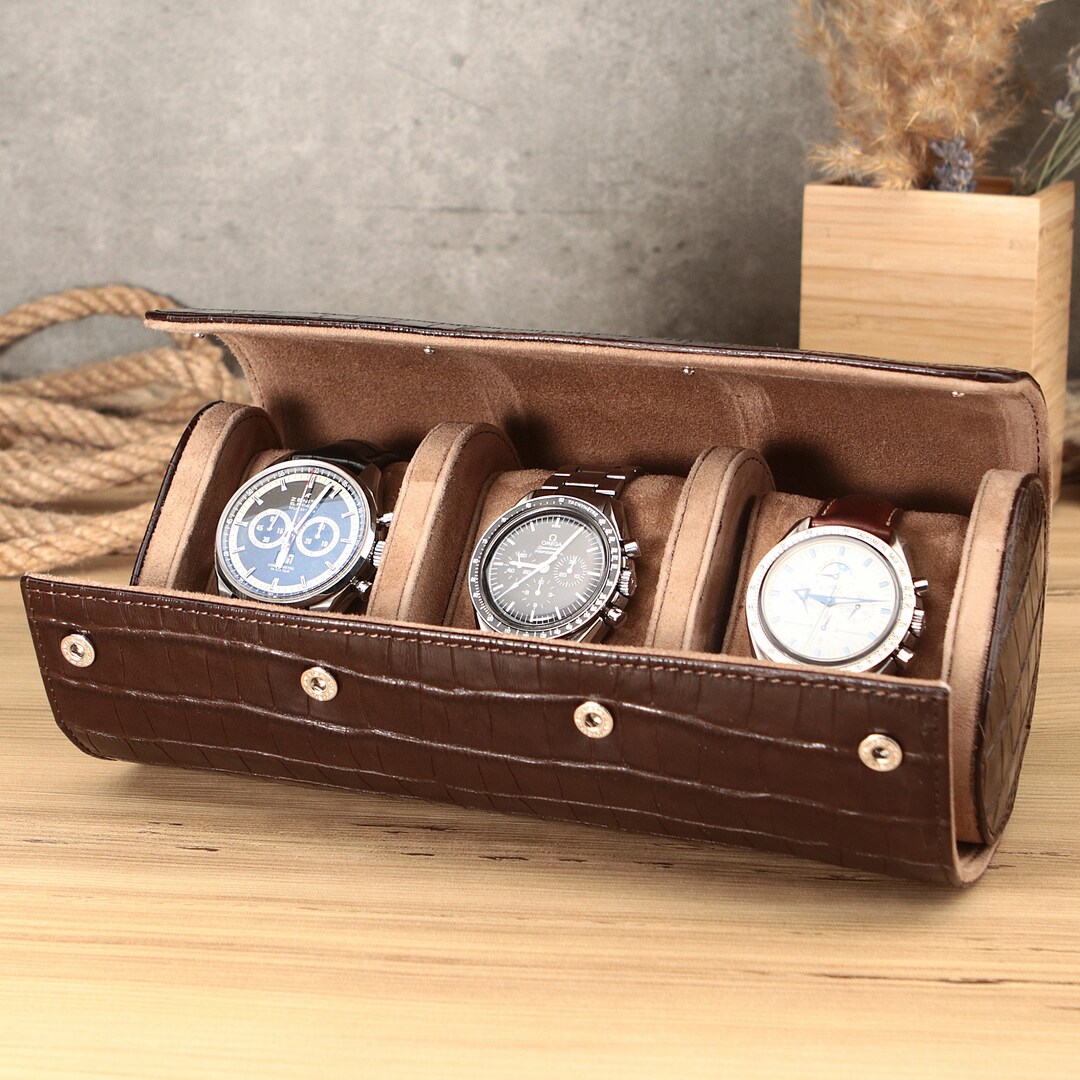Leather Watch Box for Men / Watch Travel Roll Case for Him / Etsy