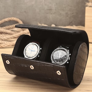 Watch roll case  | Custom leather watch roll leather | 2 watch travel case | mens watch case | Travel watch case