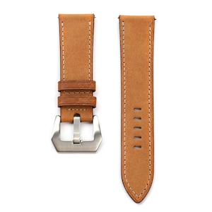 Handmade Calfskin Leather Watch Strap: 20mm, 22mm, 24mm - Quick Release