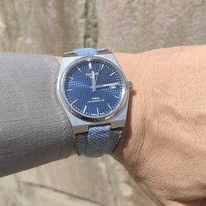 Handcrafted Tissot PRX Denim Strap / Handmade Tissot Prx 35 mm Leather Strap / Tissot Prx 40 mm leather strap