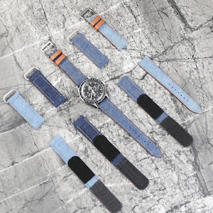 Handmade Denim Watch Strap / Casual Watch Strap / Jeans Watch Strap / Denim Watch Band for Men / for Women / Jeans Watch Band