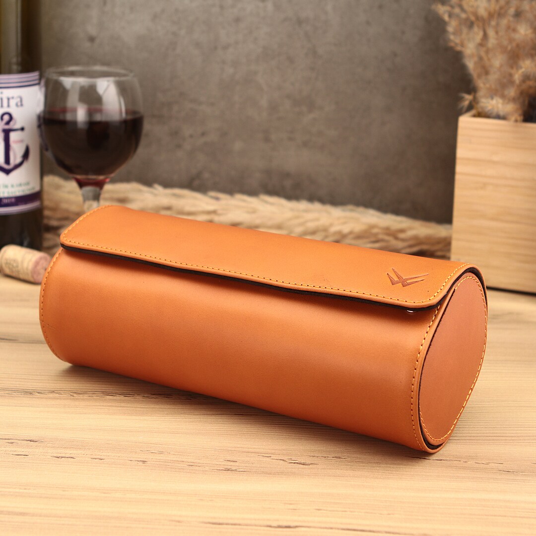Travel Watch Roll for 3 Watches Natural Tanned Watch Box Etsy