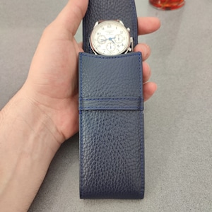 Personalized Leather Watch Storage, Handmade Travel Watch Pouch, Gift for Watch Lovers, Personalized Leather  Watch Case, Watch holder