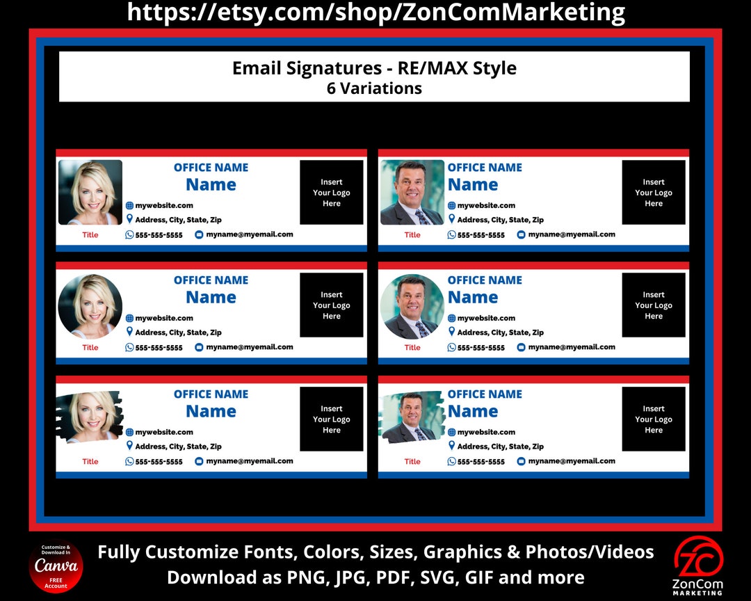 Email Signatures - RE/MAX Style - Etsy
