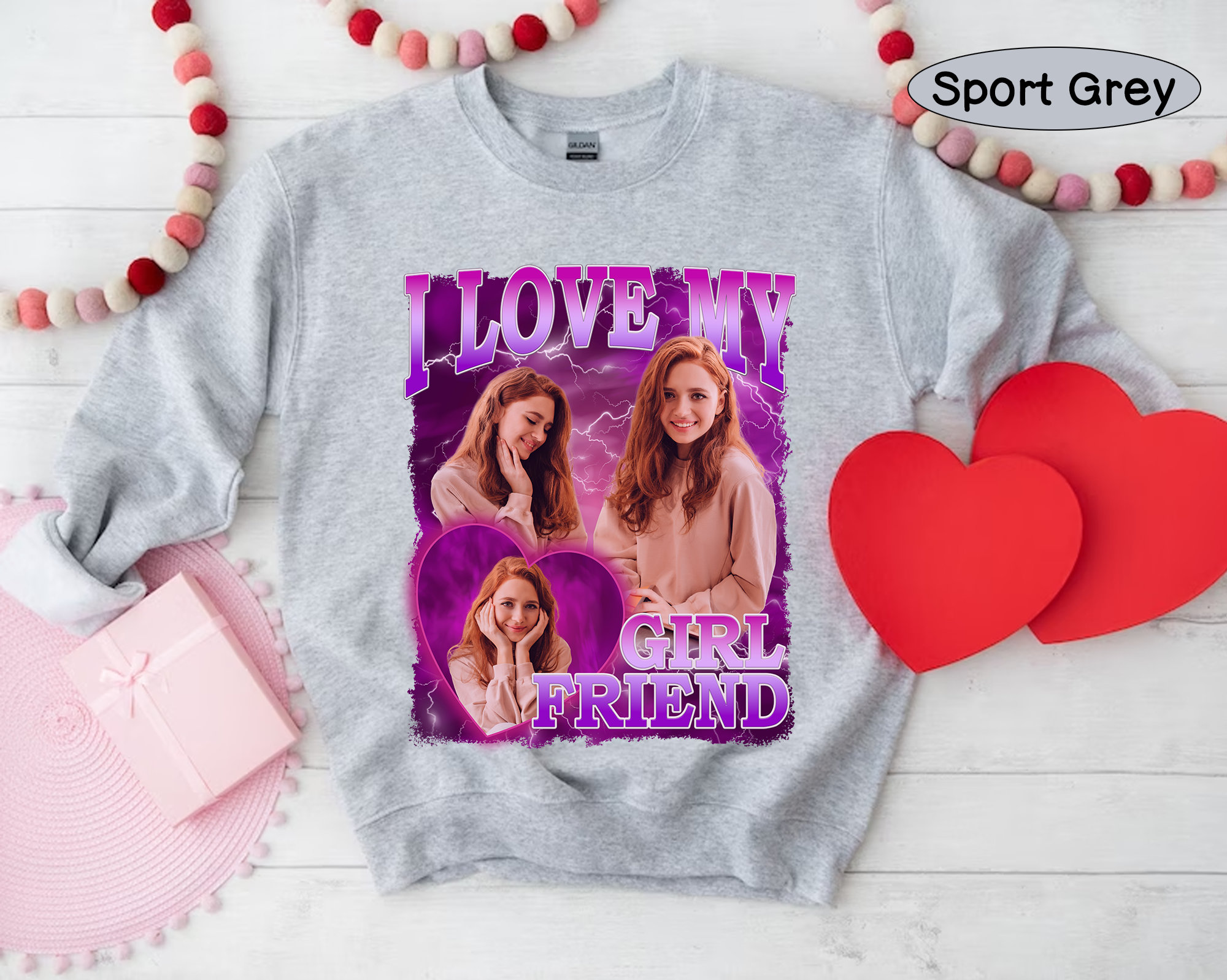 Personalized Valentine I Love My Girlfriend Shirt, Custom Photo Shirt