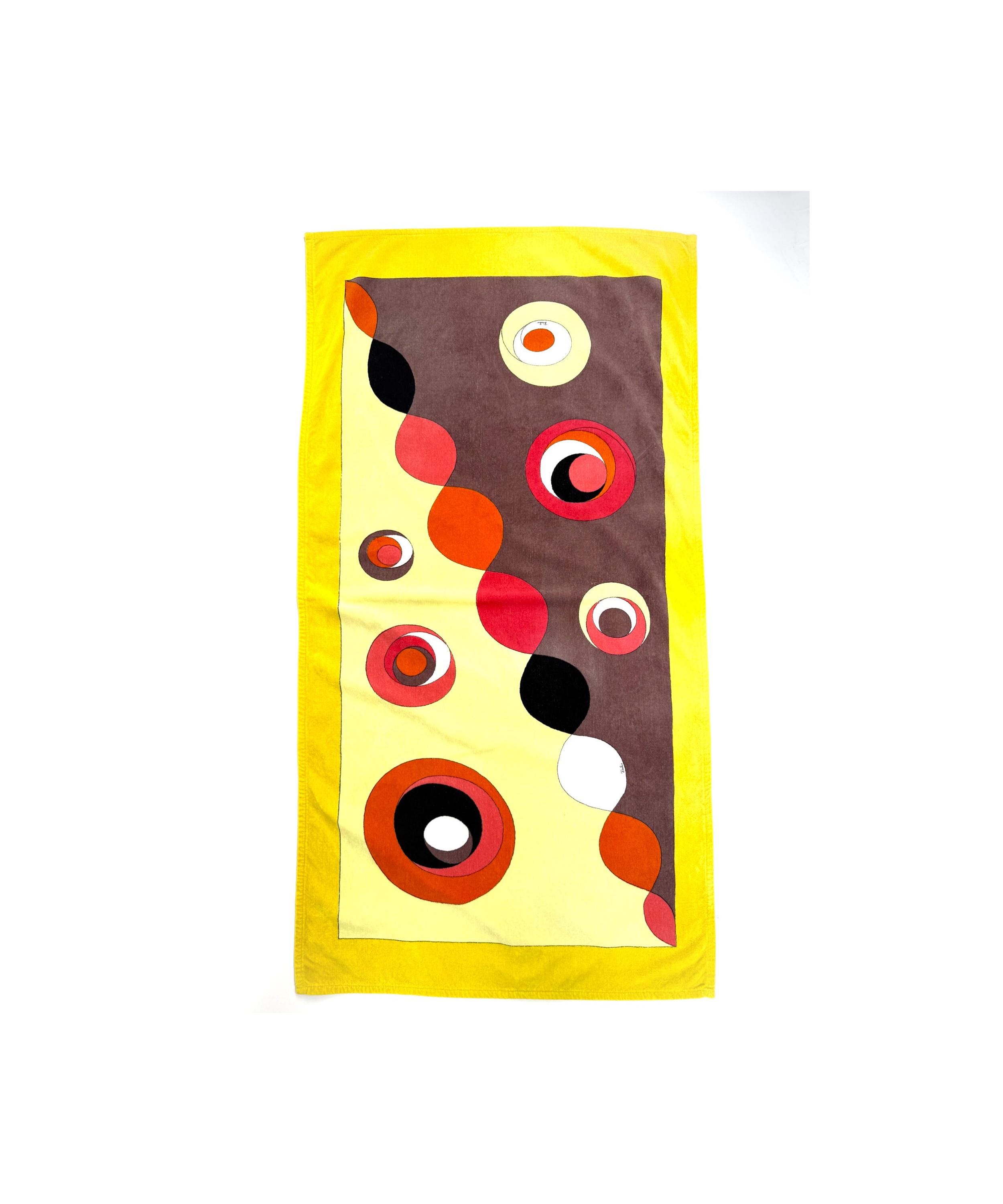 70s EMILIO PUCCI Cotton Abstract Beach Towel - Etsy