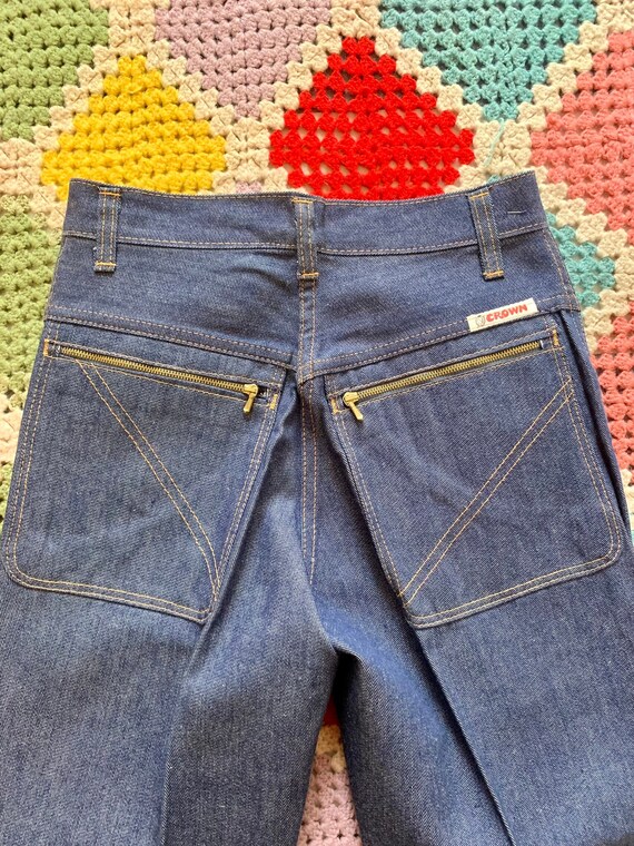 70s DEADSTOCK denim FLARED woman JEANS - image 5