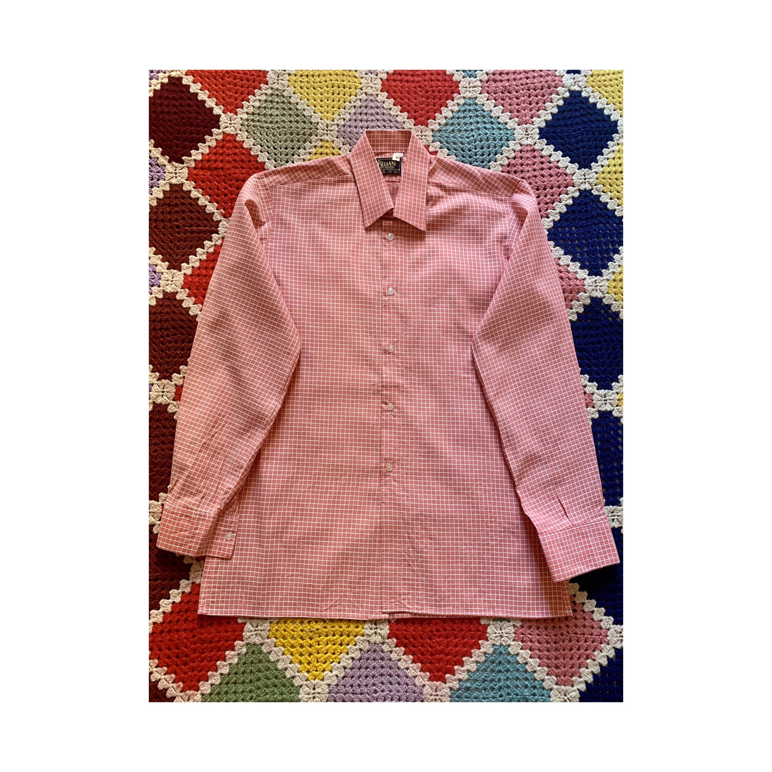 60s GEOMETRIC Checkered MAN Cotton SHIRT (available in Size
