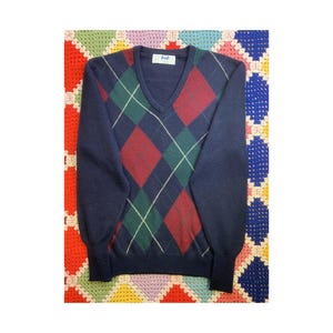 80s PRINGLE OF SCOTLAND Cashmere Rhombus Man Sweater - Etsy