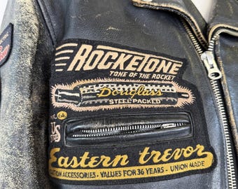 80s LEE TREVOR Black Biker Leather Jacket - Etsy